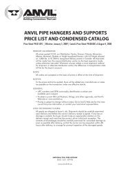 ANVIL PIPE HANGERS AND SUPPORTS price list and condensed catalog