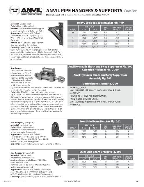 anvil pipe hangers & supp
