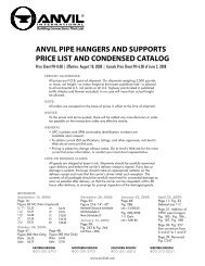 ANVIL PIPE HANGERS AND SUPPORTS price list and condensed catalog