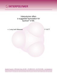 Interpolymer offers a suggested formulation for Syntran 5190