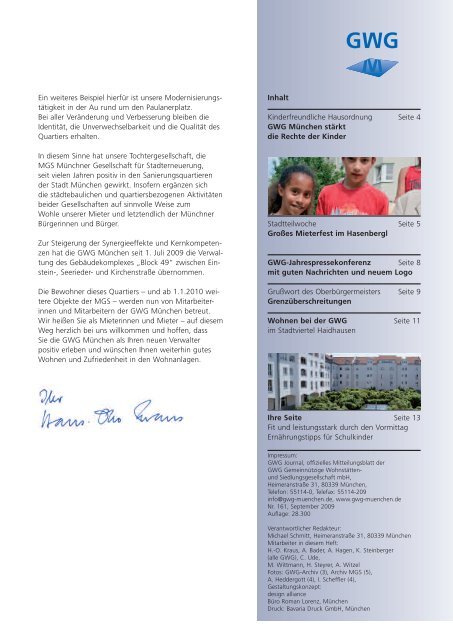 GWG Aktuell Kinderfreundliche Hausordnung – ein ... - GWG München
