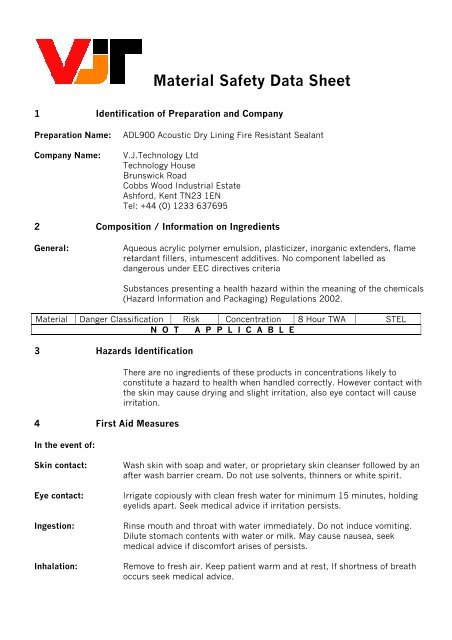 Material Safety Data Sheet