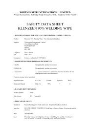 SAFETY DATA SHEET KLENZEEN 90% WELDING WIPE