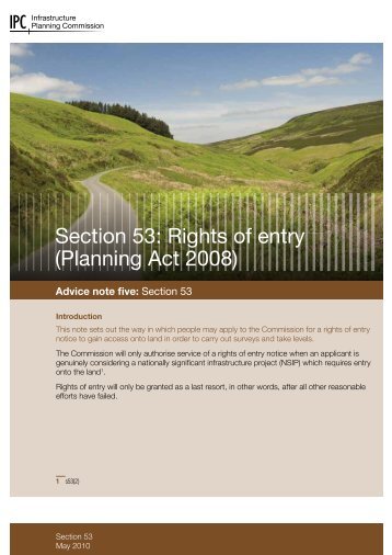 Section 53 Rights of entry (Planning Act 2008)