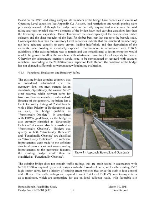 BRIDGE REPAIR/REHABILITATION FEASIBILITY STUDY