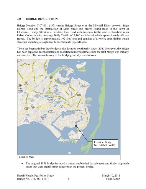 BRIDGE REPAIR/REHABILITATION FEASIBILITY STUDY