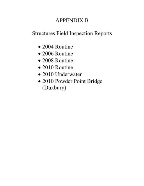 BRIDGE REPAIR/REHABILITATION FEASIBILITY STUDY