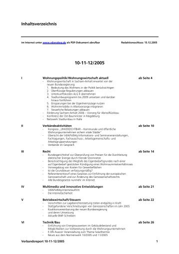 10-11-12/2005 - Verband der Wohnungswirtschaft Sachsen-Anhalt ...