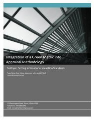 Integration of a Green Metric into Appraisal Methodology