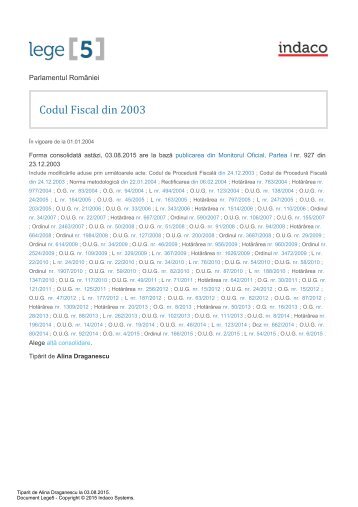 Codul Fiscal din 2003