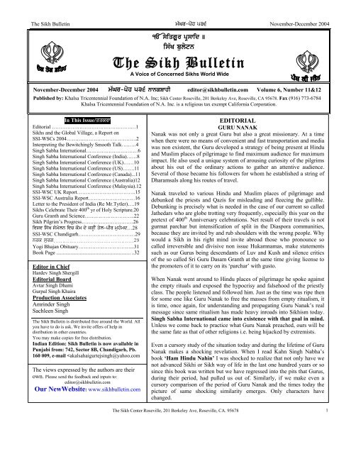 Bulletin 11 12 04 2 The Sikh Bulletin