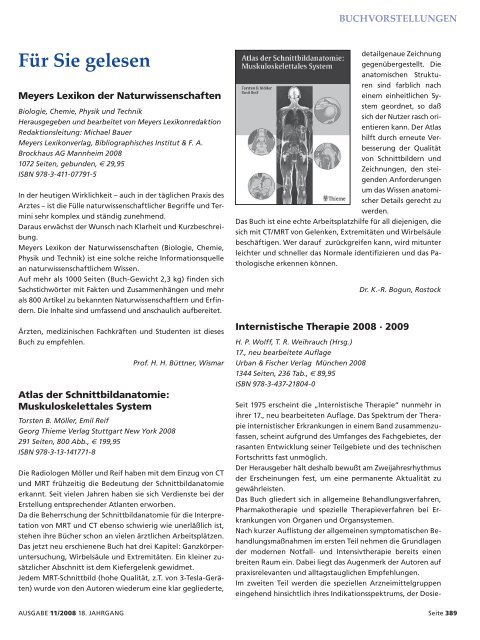 Ärzteblatt November 2008 - Ärztekammer Mecklenburg-Vorpommern