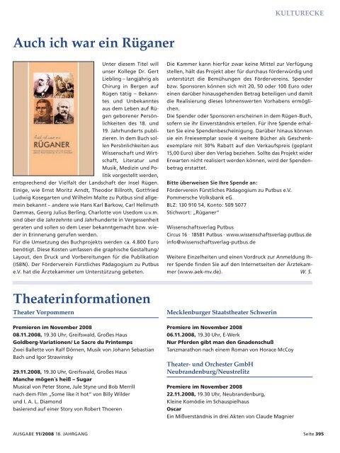 Ärzteblatt November 2008 - Ärztekammer Mecklenburg-Vorpommern