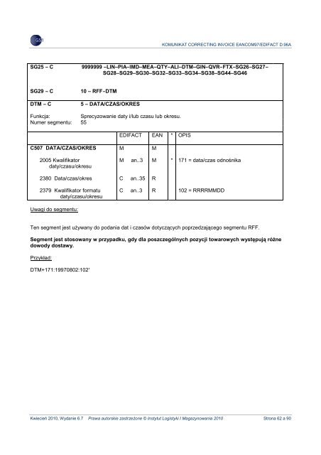 KOMUNIKAT CORRECTING INVOICE