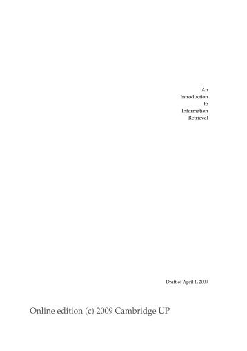 An Introduction to Information Retrieval