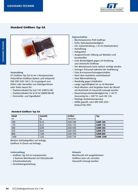 Kabelgarnituren - GT Elektrotechnische Produkte GmbH