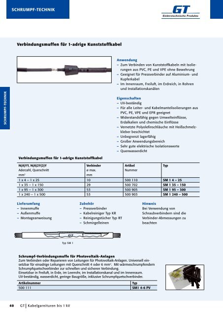 Kabelgarnituren - GT Elektrotechnische Produkte GmbH