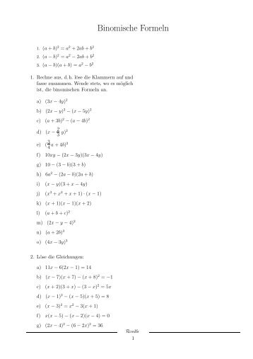 Binomische Formeln