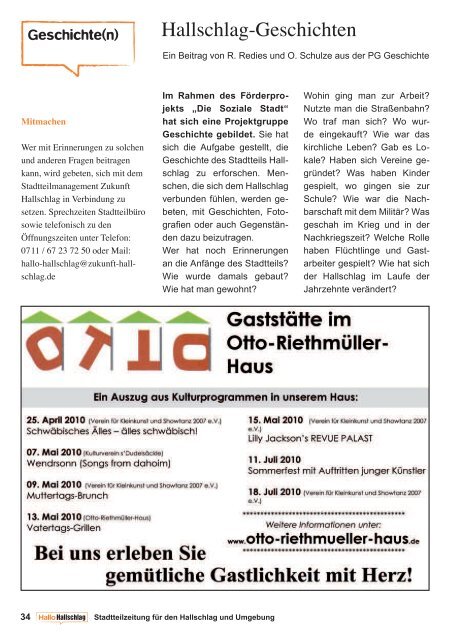 Hallo Hallschlag - Stadtteilzeitung Nr. 1, April 2010 (PDF