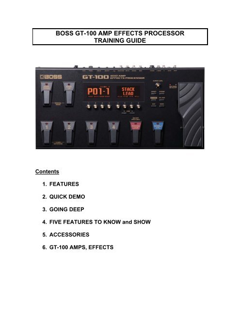 gt-100 effects processor training guide - Roland
