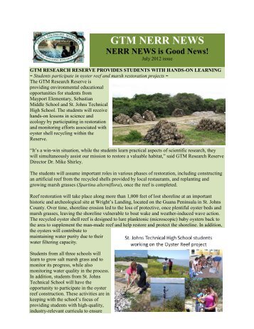GTM NERR NEWS - Florida Department of Environmental Protection
