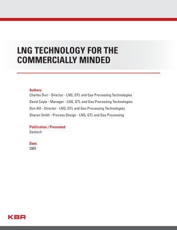 LNG TECHNOLOGY FOR THE COMMERCIALLY MINDED - KBR