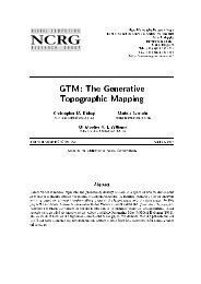 GTM: The Generative Topographic Mapping - Aston University ...