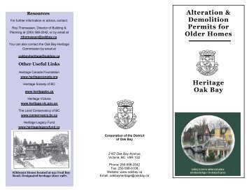 Alteration & Demolition Permits for Older Homes Heritage Oak Bay