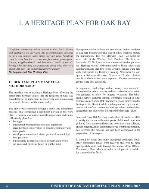 oak bay heritage plan