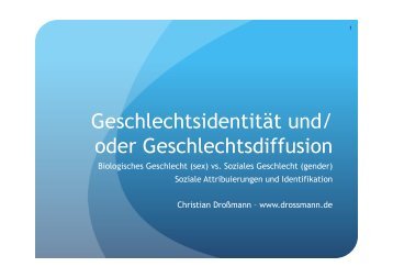 Geschlechtsidentität und/ oder Geschlechtsdiffusion