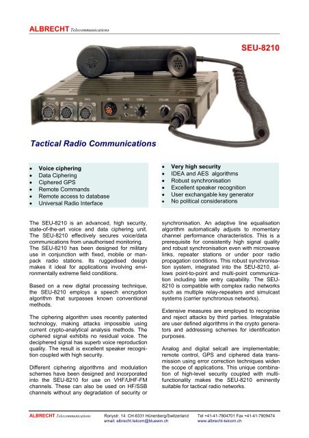 Tactical Radio Communications SEU-8210