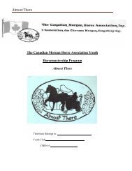 Almost There - Canadian Morgan Horse Association