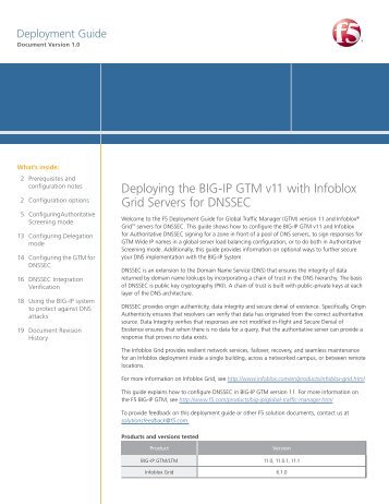 Deploying the BIG-IP GTM v11 with Infoblox Grid ... - F5 Networks