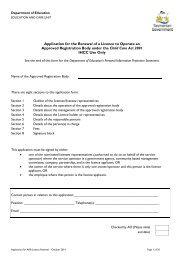 Application for ARB Licence Renewal - Department of Education