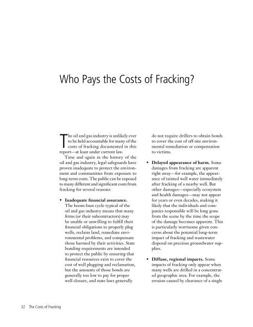 The Costs of Fracking