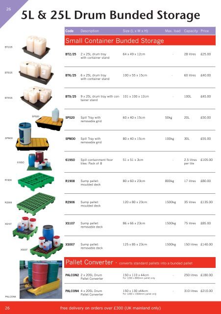 5 Litre & 25 Litre Drum Storage Pages 26 - Hygienique