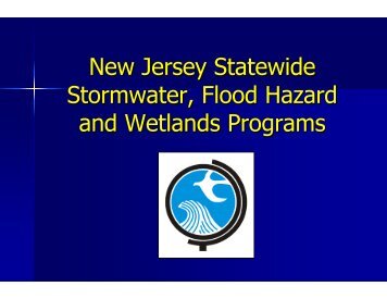 New Jersey Statewide Stormwater Flood Hazard and Wetlands Programs