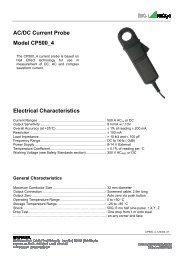 AC/DC Current Probe Model CP500_4 Electrical Characteristics
