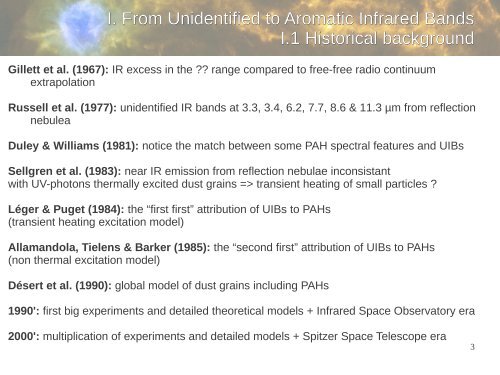 Astrochimistry – Spring 2013 Interstellar PAHs