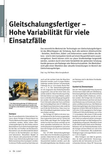 Gleitschalungsfertiger – Hohe Variabilität für viele ... - Bauverlag