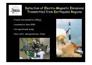 Detection of Electro-Magnetic Emissions Transmitted from Earthquake Regions