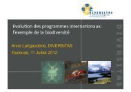 Evolu&on des programmes interna&onaux l’exemple de la biodiversité