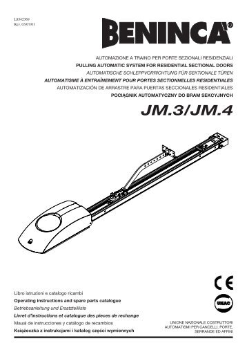 Betriebsanleitung BENINCA Jim 3 PDF - GARAGENTORPROFI24.de