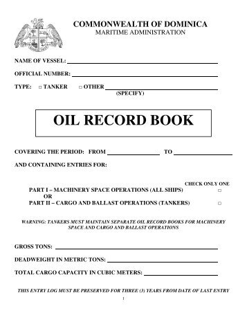 OIL RECORD BOOK