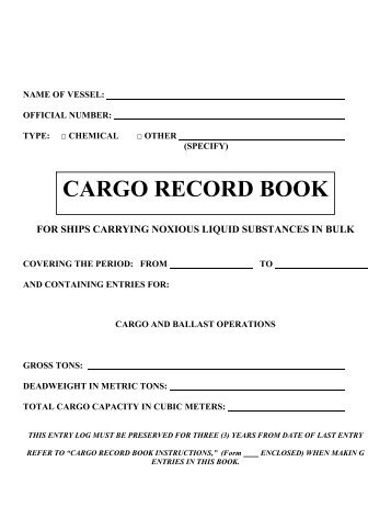 CARGO RECORD BOOK