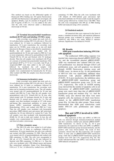 Bax and APPL1 are involved in DCC-ADD induced colorectal ...