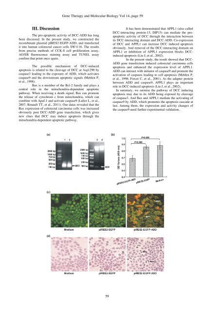 Bax and APPL1 are involved in DCC-ADD induced colorectal ...