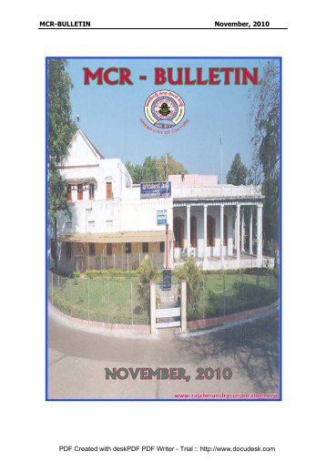 MCR-Bulletin-OCT, 2010 - Rajahmundry Municipal Corporation