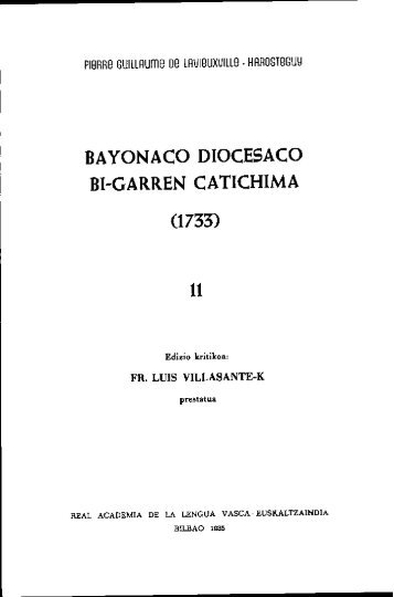 bayonaco diocesaco bi-garren catichima (1733) - Euskaltzaindia