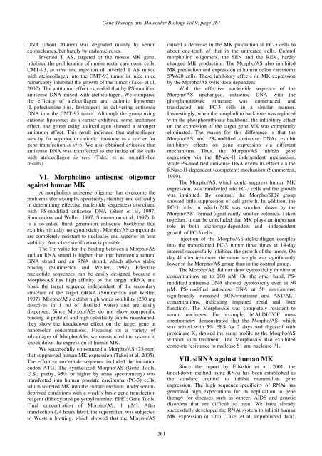 In vivo delivery technique of nucleic acid compounds using ...